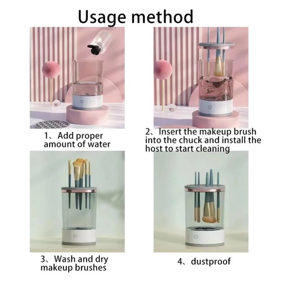 Electric Makeup Brush Cleaner Beauty Makeup Brushes Set BNWT in original box - Picture 7 of 12